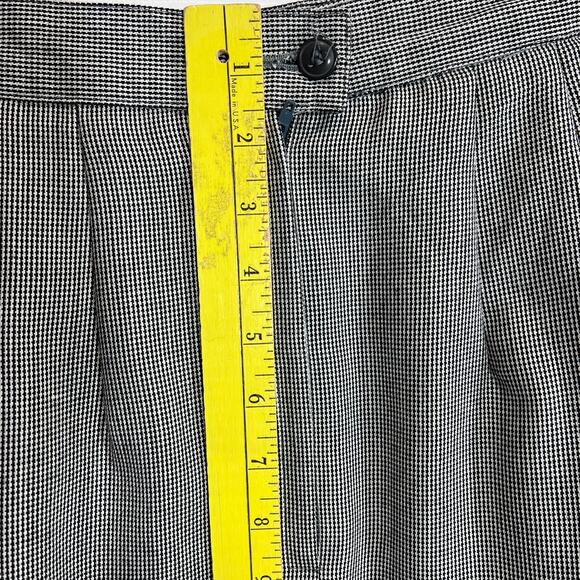 Vintage Houndstooth Size 8 Pleated Skirt Knee Length Professional Career Midi - Picture 3 of 9